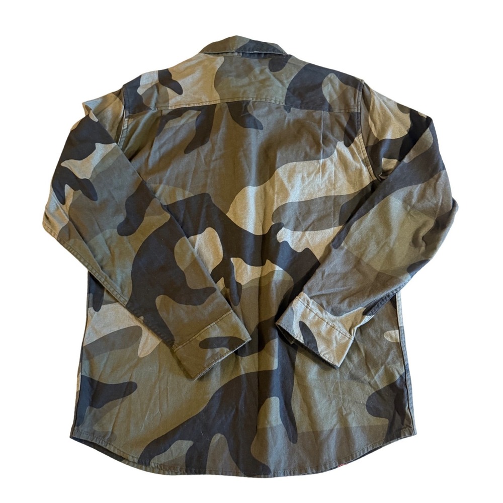 RVCA Mens Camo Button Down Shirt Regular Fit Long Sleeve Cotton Green Large - Picture 5 of 6
